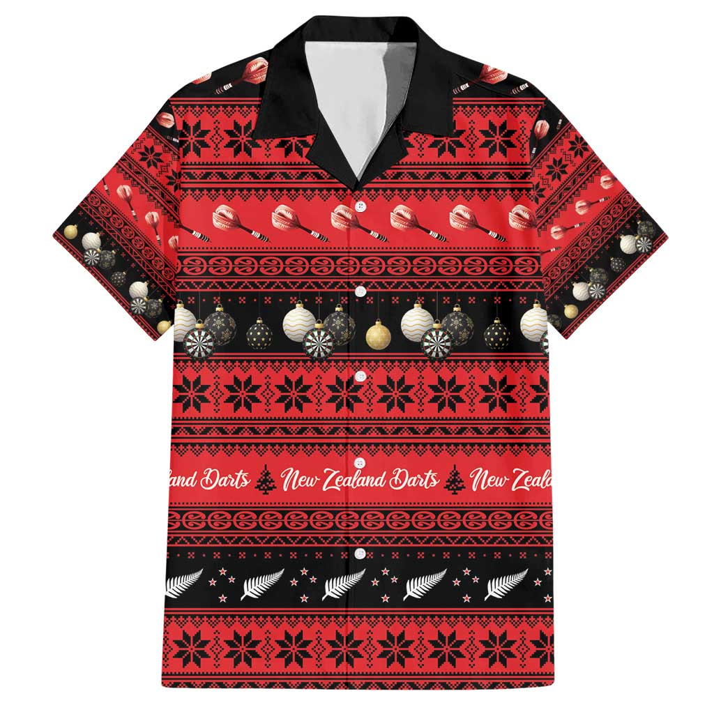 New Zealand Darts Christmas Hawaiian Shirt Merry Xmas Aotearoa Maori Red LT14 Red - Polynesian Pride
