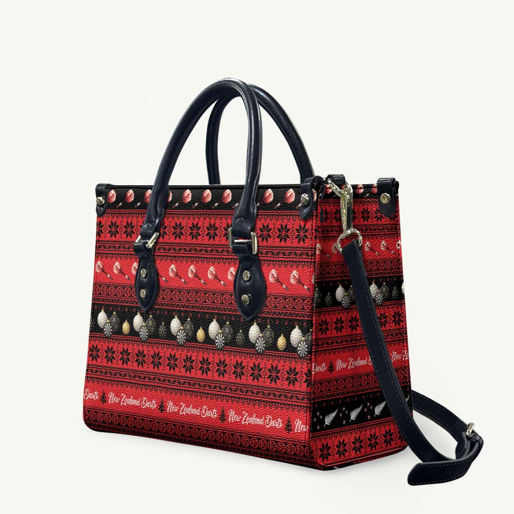 New Zealand Darts Christmas Leather Bag Merry Xmas Aotearoa Maori Red LT14 Red - Polynesian Pride