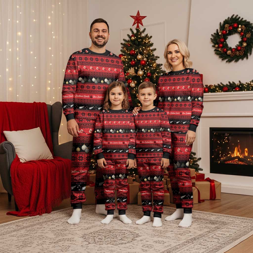 New Zealand Darts Christmas Pajama Set Merry Xmas Aotearoa Maori Red LT14 - Polynesian Pride