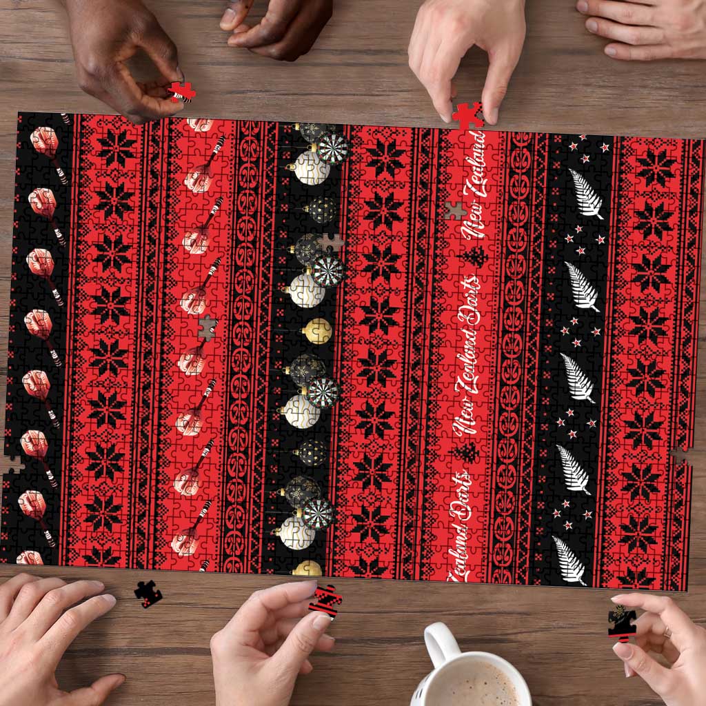 New Zealand Darts Christmas Puzzle Merry Xmas Aotearoa Maori Red LT14 - Polynesian Pride