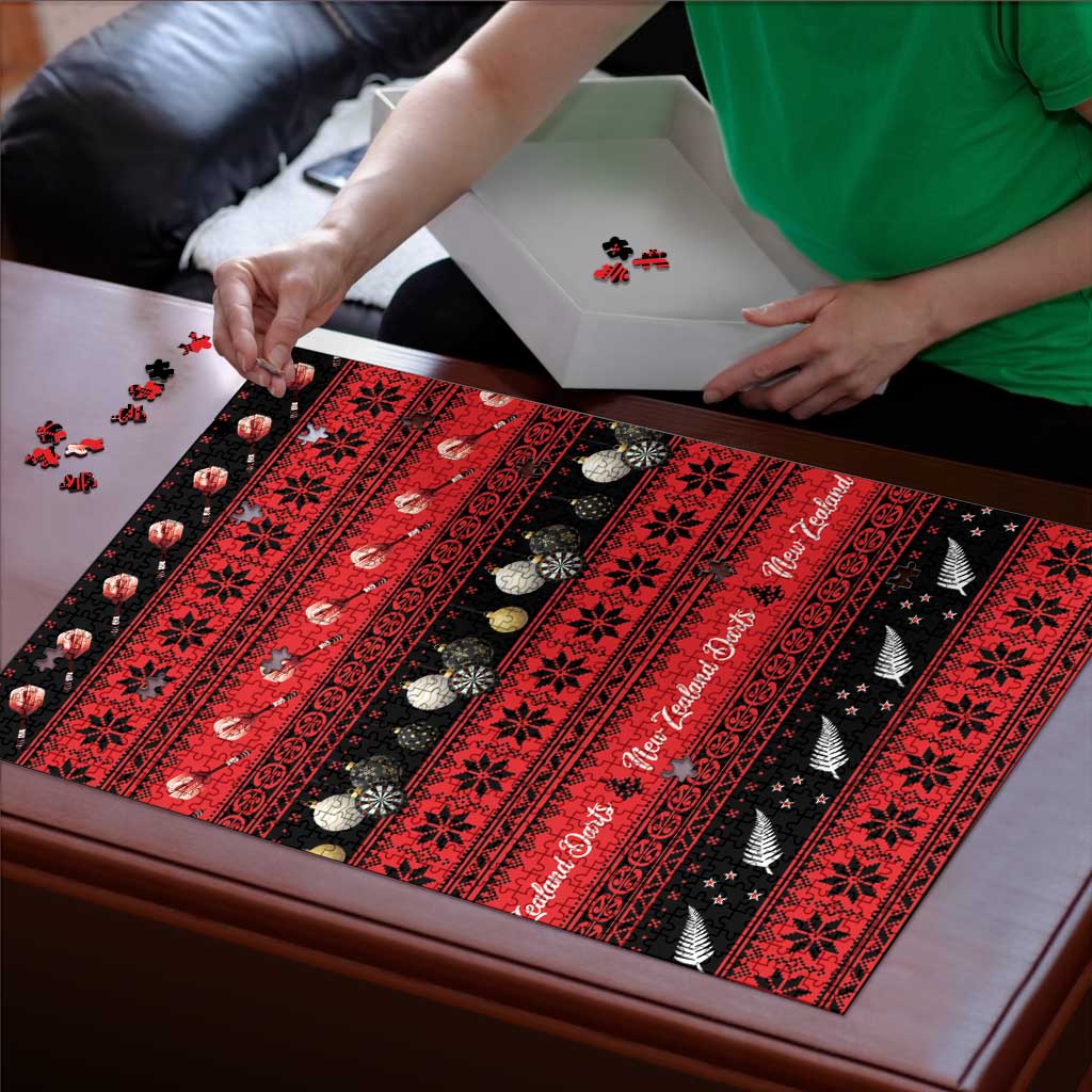 New Zealand Darts Christmas Puzzle Merry Xmas Aotearoa Maori Red LT14 - Polynesian Pride