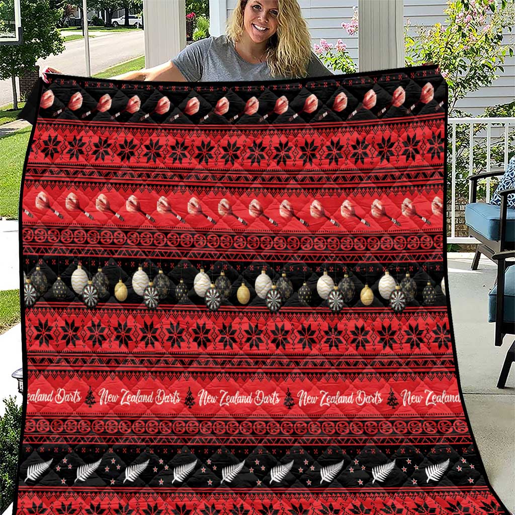 New Zealand Darts Christmas Quilt Merry Xmas Aotearoa Maori Red LT14 Red - Polynesian Pride