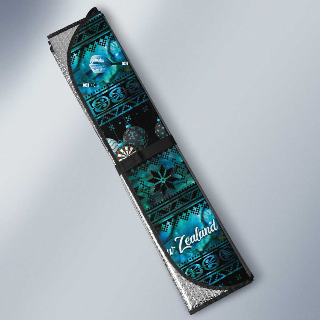 New Zealand Darts Christmas Auto Sun Shade Merry Xmas Aotearoa Maori Paua Shell LT14 - Polynesian Pride