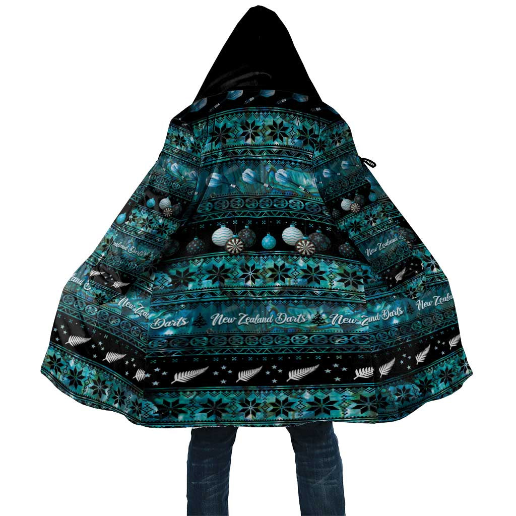 New Zealand Darts Christmas Cloak Merry Xmas Aotearoa Maori Paua Shell LT14 Unisex Cyan - Polynesian Pride