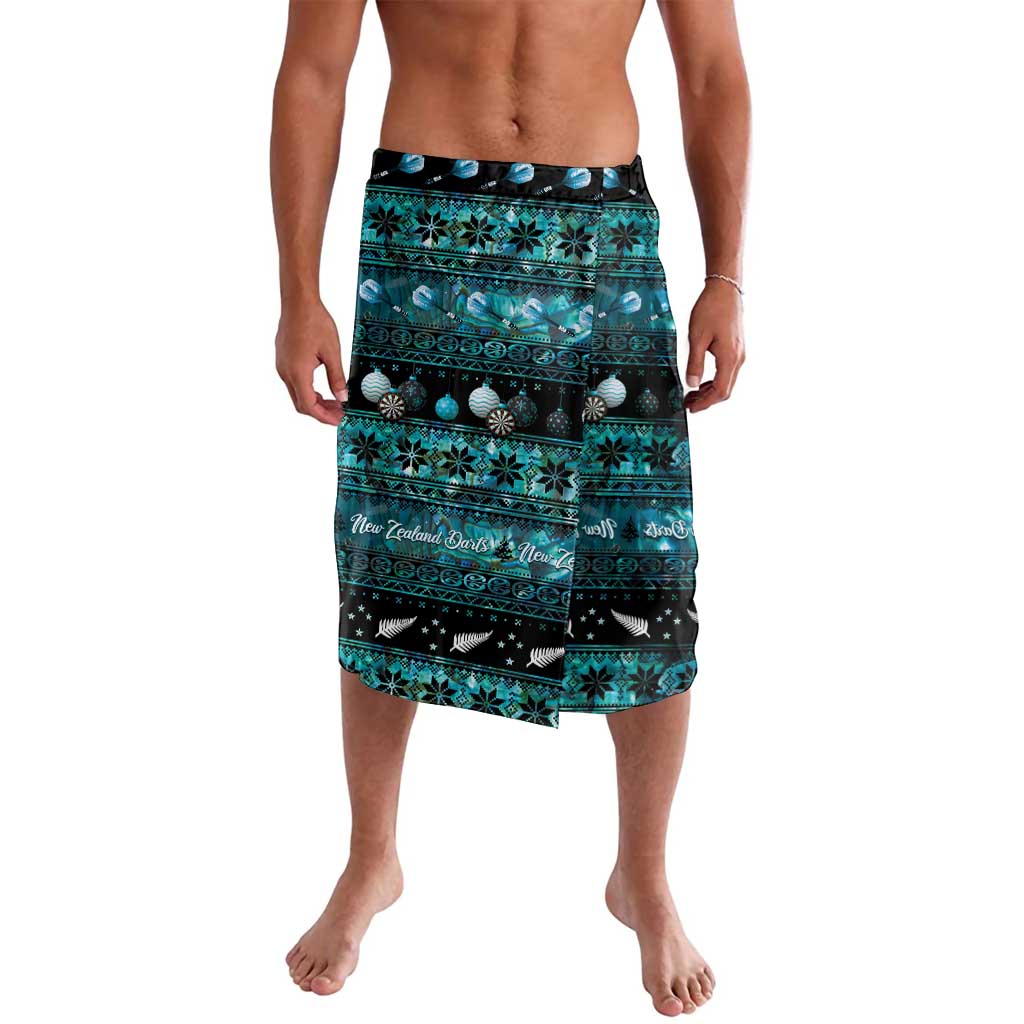 New Zealand Darts Christmas Lavalava Merry Xmas Aotearoa Maori Paua Shell LT14 Cyan - Polynesian Pride