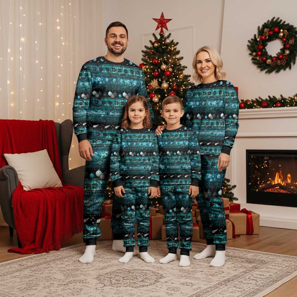 New Zealand Darts Christmas Pajama Set Merry Xmas Aotearoa Maori Paua Shell LT14 - Polynesian Pride