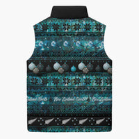 New Zealand Darts Christmas Sleeveless Puffer Jacket Merry Xmas Aotearoa Maori Paua Shell LT14 - Polynesian Pride