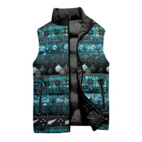 New Zealand Darts Christmas Sleeveless Puffer Jacket Merry Xmas Aotearoa Maori Paua Shell LT14 - Polynesian Pride