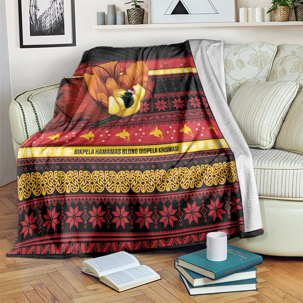 Papua New Guinea Christmas Blanket Bikpela hamamas blong dispela Krismas LT14 Red - Polynesian Pride