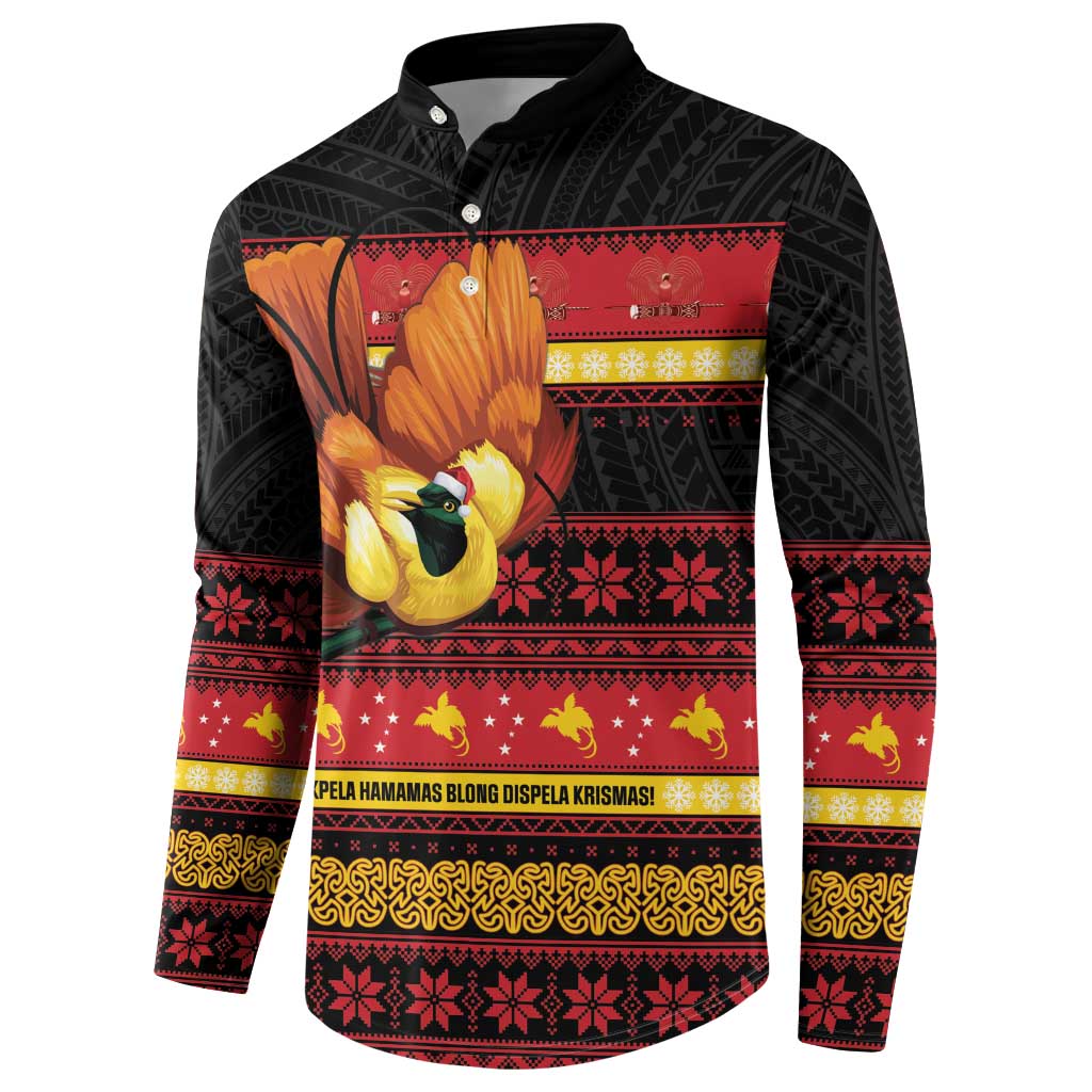 Papua New Guinea Christmas Button Sweatshirt Bikpela hamamas blong dispela Krismas LT14 - Polynesian Pride