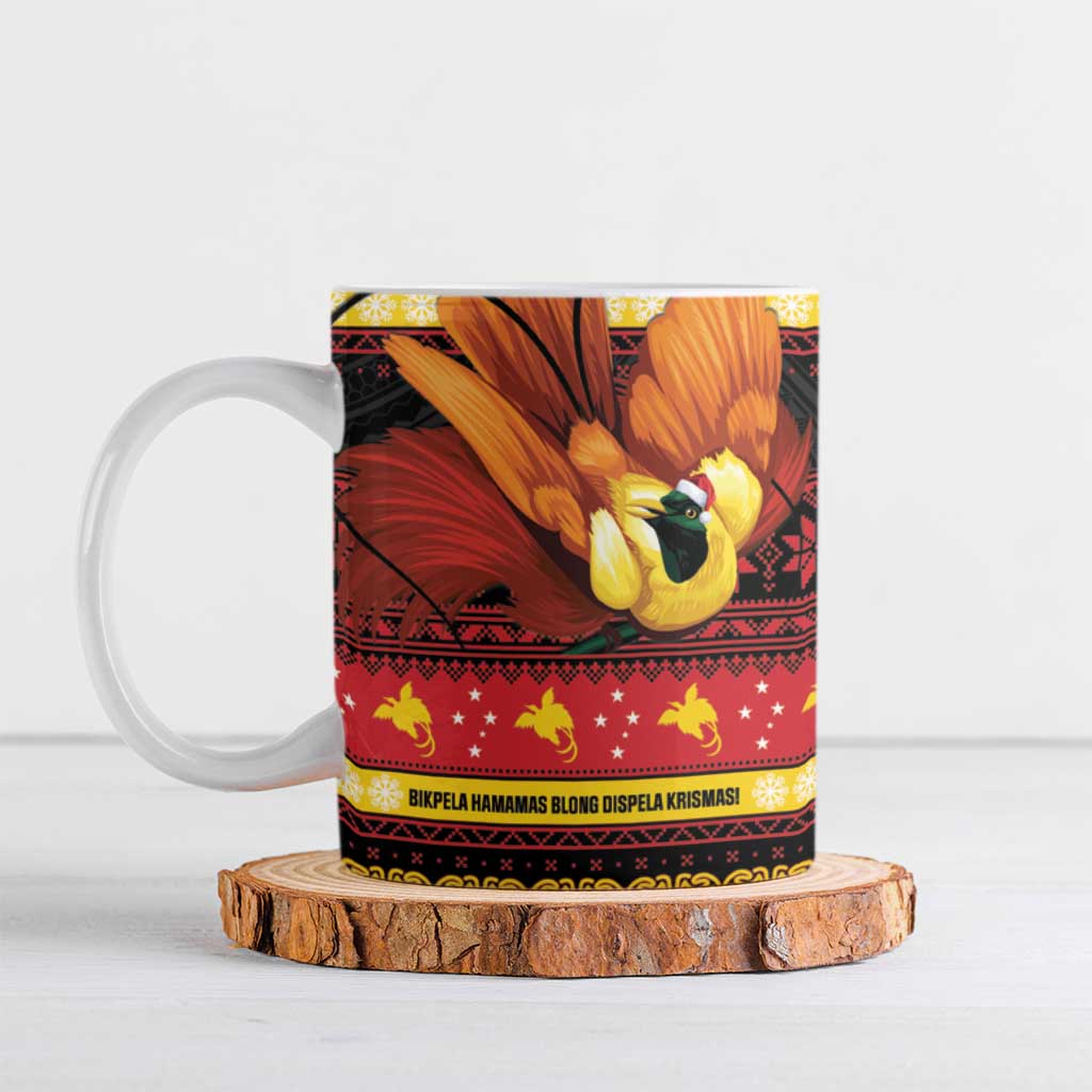 Papua New Guinea Christmas Ceramic Mug Bikpela hamamas blong dispela Krismas LT14 Red - Polynesian Pride