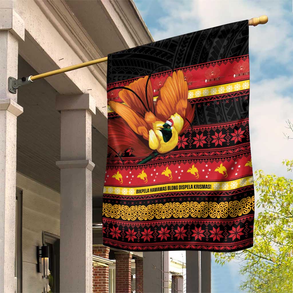 Papua New Guinea Christmas Garden Flag Bikpela hamamas blong dispela Krismas LT14 House Flag Red - Polynesian Pride