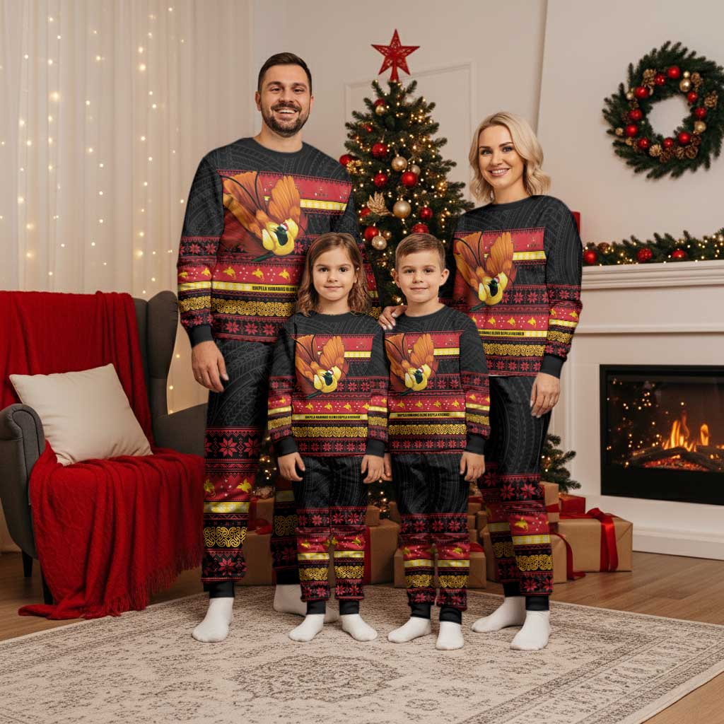 Papua New Guinea Christmas Pajama Set Bikpela hamamas blong dispela Krismas LT14 - Polynesian Pride