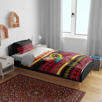 Vanuatu Christmas Bedding Set Joyeux Noel Surfing Santa With Boar Tusk LT14 - Polynesian Pride