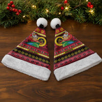 Vanuatu Christmas Santa Hat Joyeux Noel Surfing Santa With Boar Tusk LT14 - Polynesian Pride