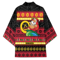 Vanuatu Christmas Kimono Joyeux Noel Surfing Santa With Boar Tusk LT14 - Polynesian Pride