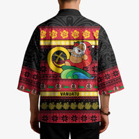 Vanuatu Christmas Kimono Joyeux Noel Surfing Santa With Boar Tusk LT14 - Polynesian Pride