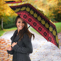 Vanuatu Christmas Umbrella Joyeux Noel Surfing Santa With Boar Tusk LT14 - Polynesian Pride