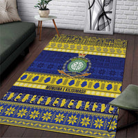 Niue Christmas Area Rug Monuina e Kilisimasi Hiapo Motifs LT14 Blue - Polynesian Pride