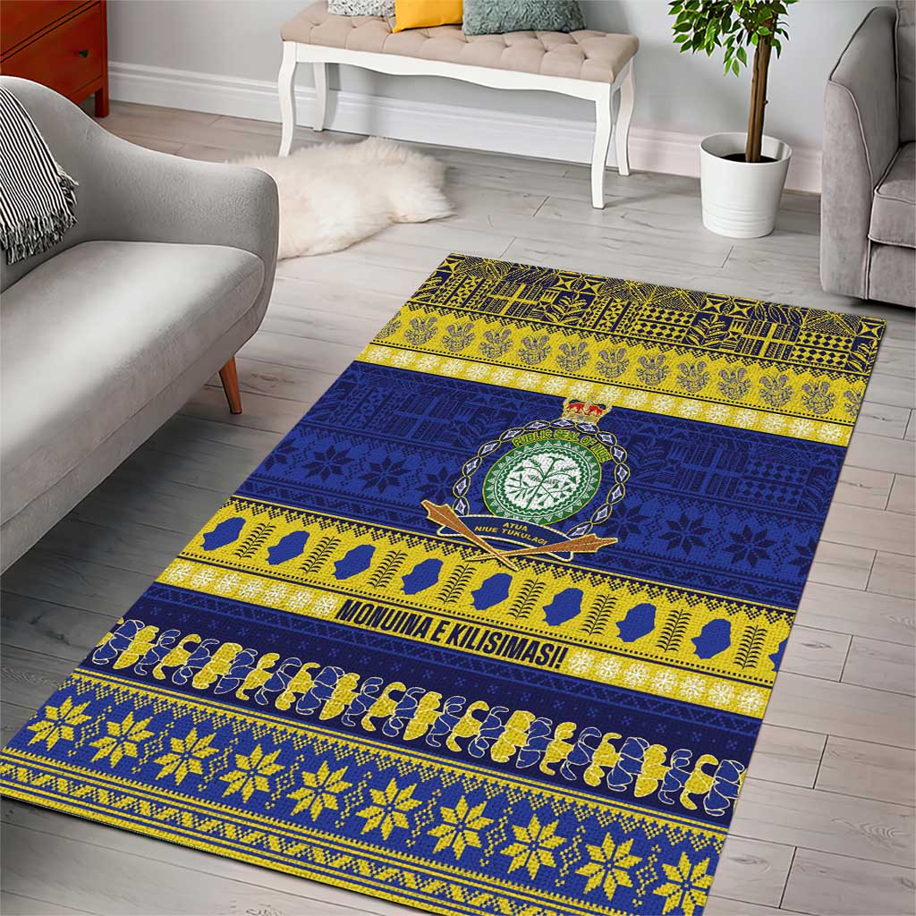 Niue Christmas Area Rug Monuina e Kilisimasi Hiapo Motifs LT14 - Polynesian Pride