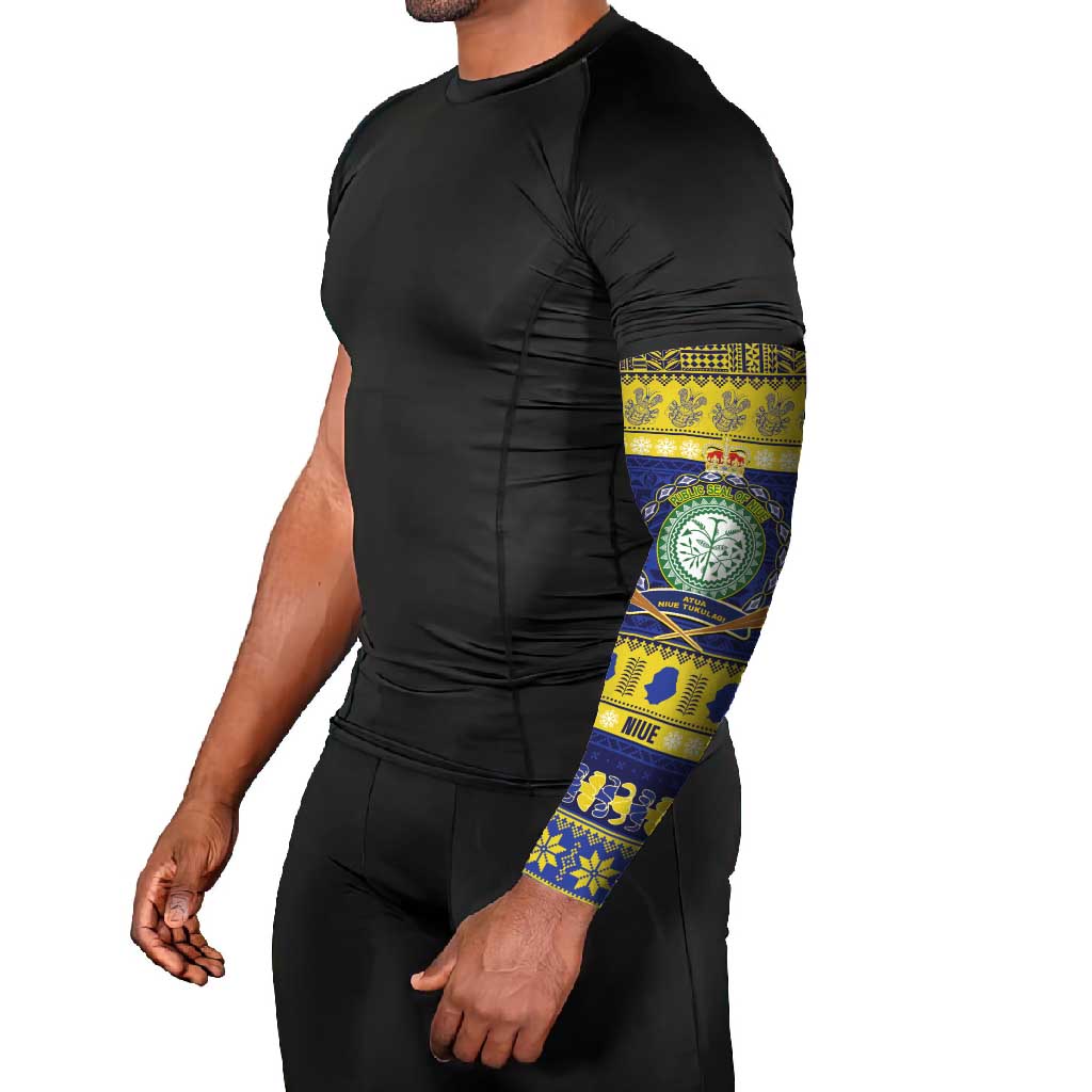 Niue Christmas Arm Sleeves Monuina e Kilisimasi Hiapo Motifs LT14 - Polynesian Pride