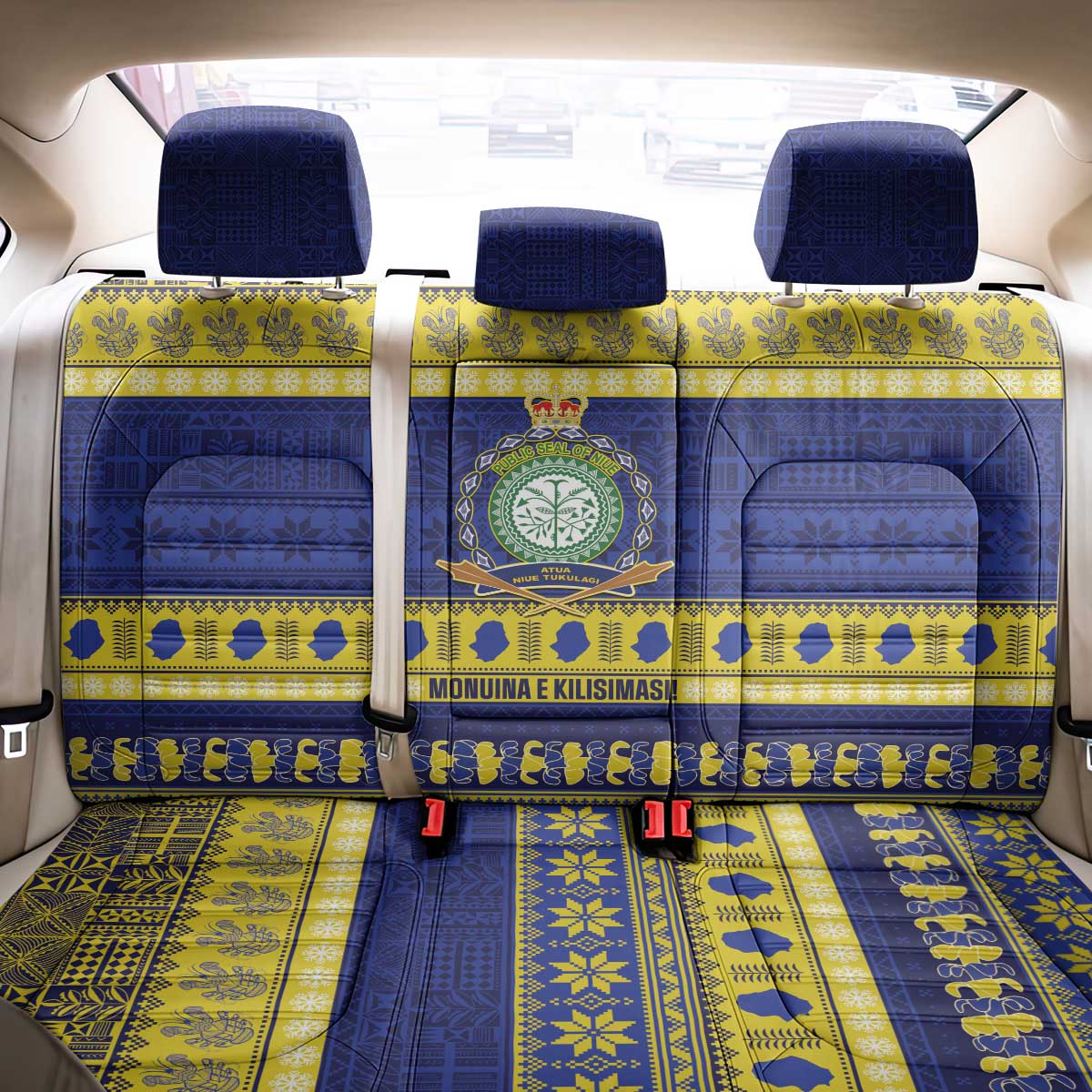 Niue Christmas Back Car Seat Cover Monuina e Kilisimasi Hiapo Motifs LT14 - Polynesian Pride