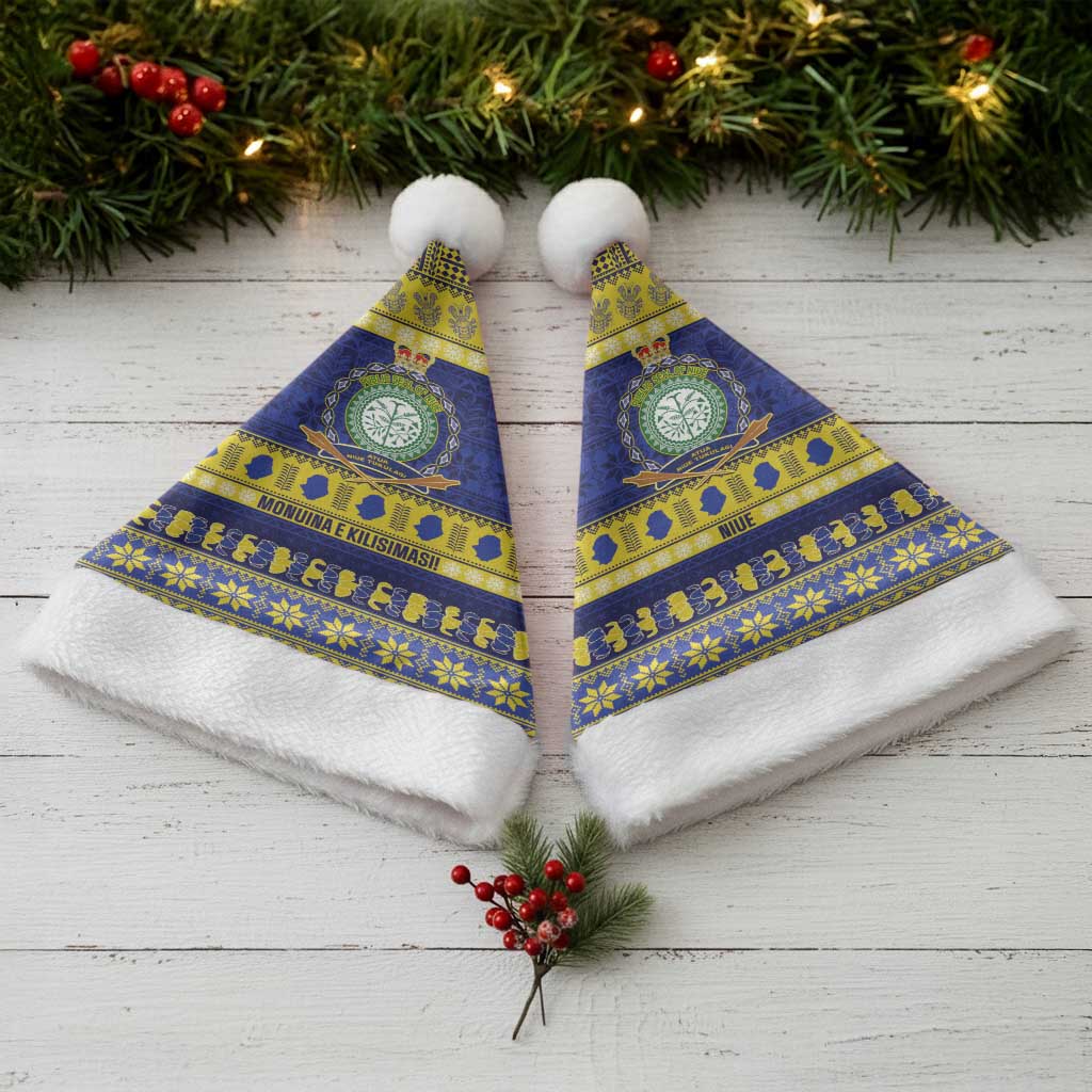 Niue Christmas Santa Hat Monuina e Kilisimasi Hiapo Motifs LT14 - Polynesian Pride