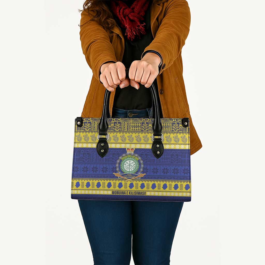 Niue Christmas Leather Bag Monuina e Kilisimasi Hiapo Motifs LT14 - Polynesian Pride