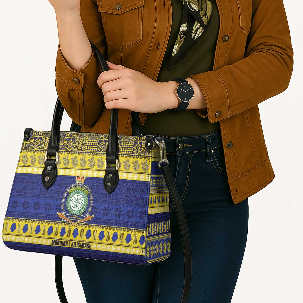 Niue Christmas Leather Bag Monuina e Kilisimasi Hiapo Motifs LT14 - Polynesian Pride