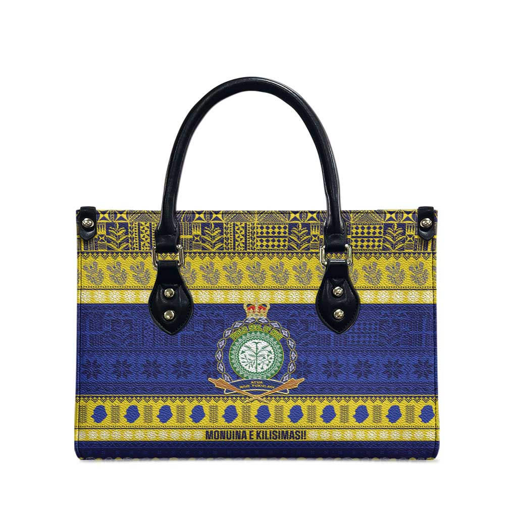 Niue Christmas Leather Bag Monuina e Kilisimasi Hiapo Motifs LT14 - Polynesian Pride