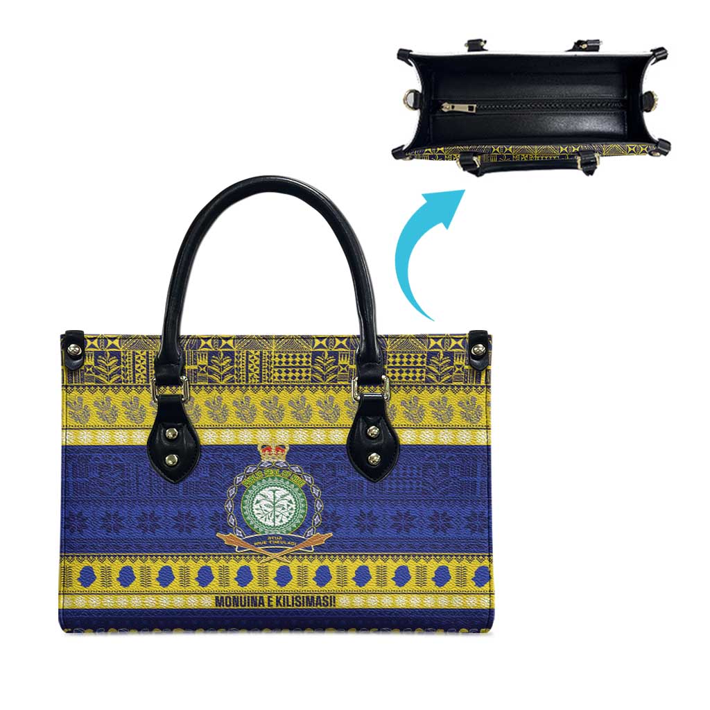 Niue Christmas Leather Bag Monuina e Kilisimasi Hiapo Motifs LT14 - Polynesian Pride