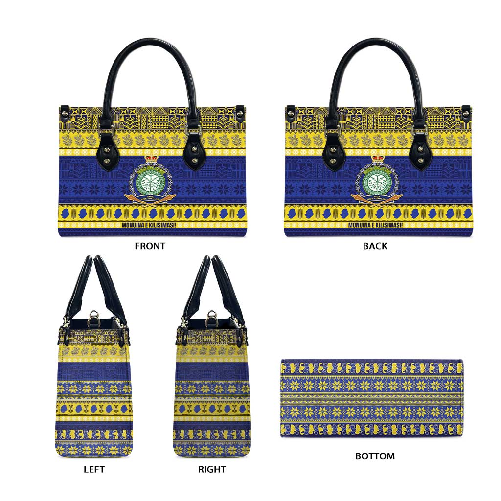 Niue Christmas Leather Bag Monuina e Kilisimasi Hiapo Motifs LT14 - Polynesian Pride