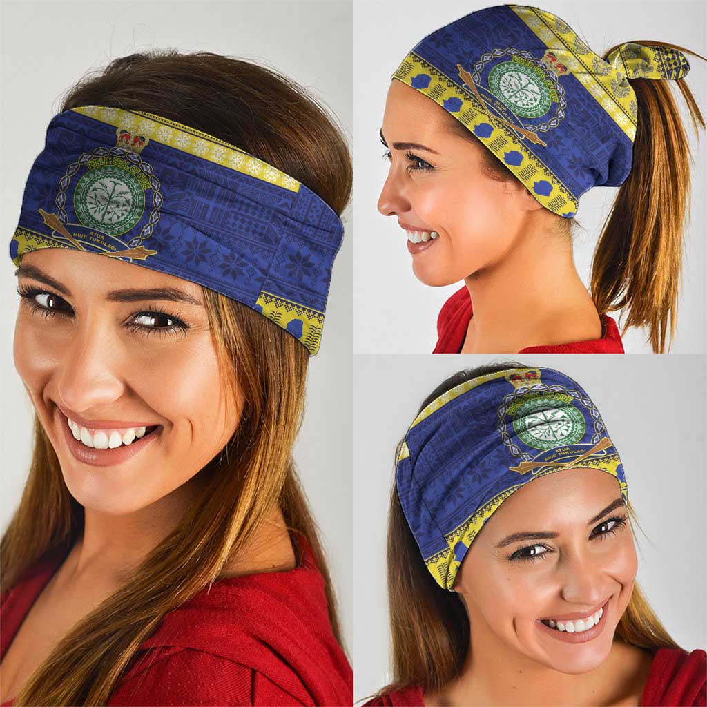 Niue Christmas Neck Gaiter Monuina e Kilisimasi Hiapo Motifs LT14 - Polynesian Pride