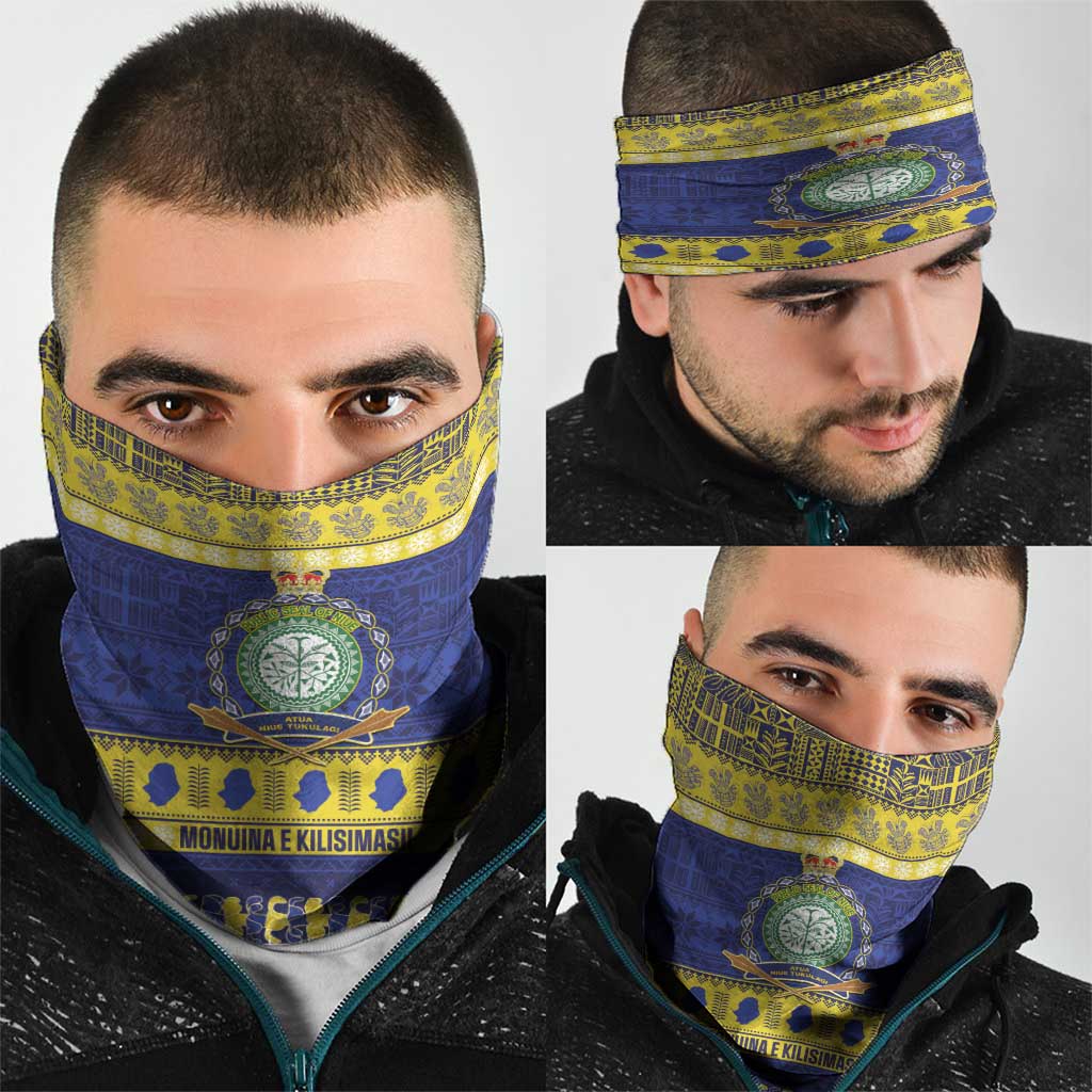 Niue Christmas Neck Gaiter Monuina e Kilisimasi Hiapo Motifs LT14 - Polynesian Pride