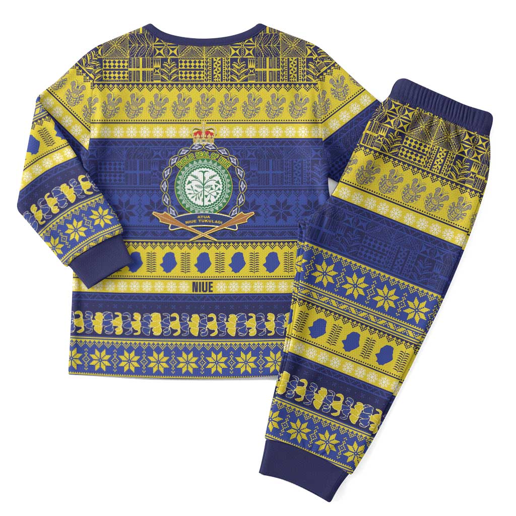 Niue Christmas Pajama Set Monuina e Kilisimasi Hiapo Motifs LT14 - Polynesian Pride