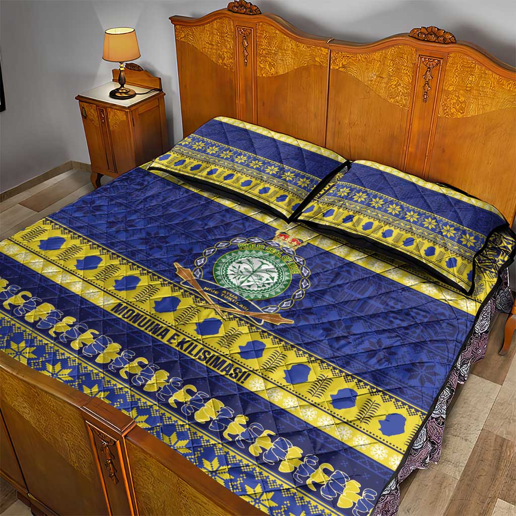 Niue Christmas Quilt Bed Set Monuina e Kilisimasi Hiapo Motifs LT14 - Polynesian Pride