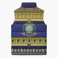 Niue Christmas Sleeveless Puffer Jacket Monuina e Kilisimasi Hiapo Motifs LT14 - Polynesian Pride