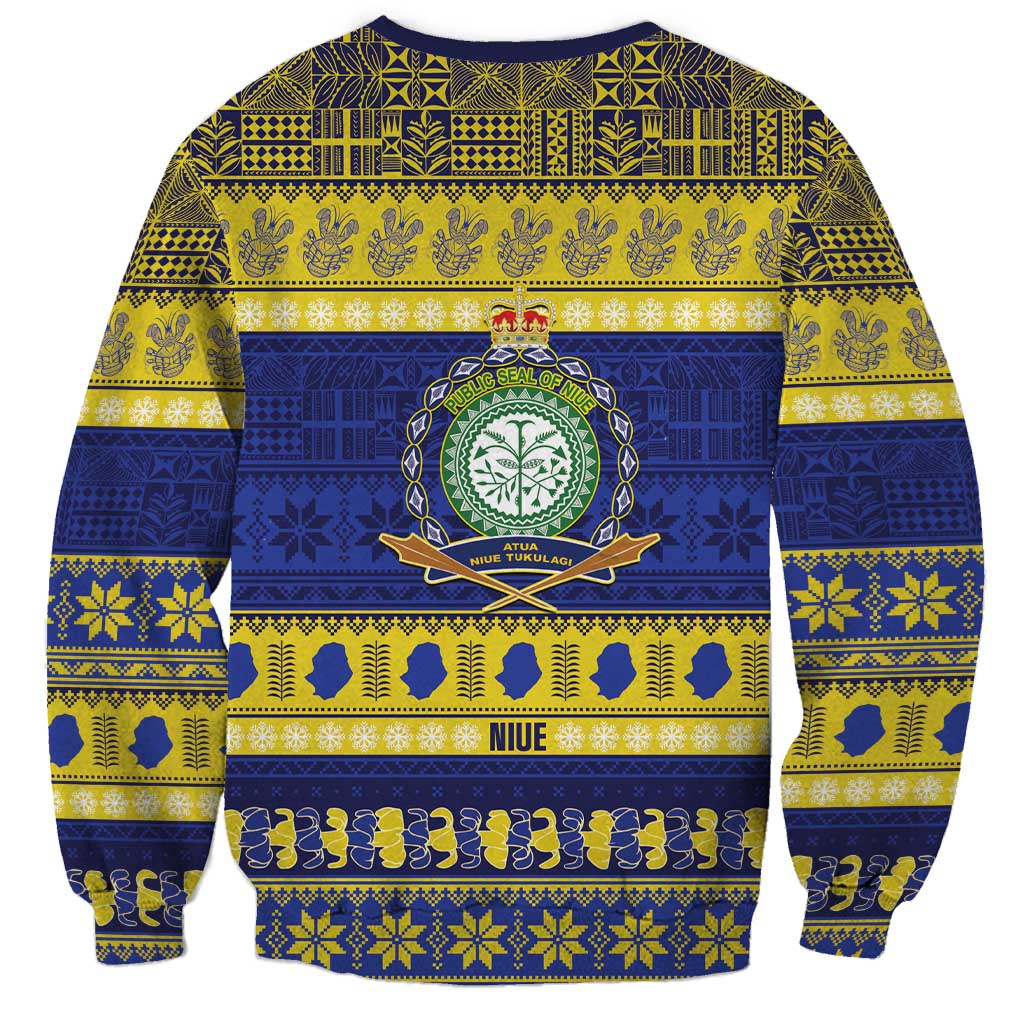 Niue Christmas Sweatshirt Monuina e Kilisimasi Hiapo Motifs LT14 - Polynesian Pride