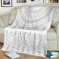 Niue White Sunday Blanket Tapu Fanau Ia Puakenikeni Hiapo Pattern LT14 - Polynesian Pride