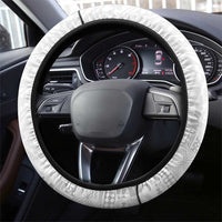 Niue White Sunday Steering Wheel Cover Tapu Fanau Ia Puakenikeni Hiapo Pattern LT14 - Polynesian Pride