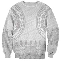 Niue White Sunday Sweatshirt Tapu Fanau Ia Puakenikeni Hiapo Pattern LT14 Unisex White - Polynesian Pride