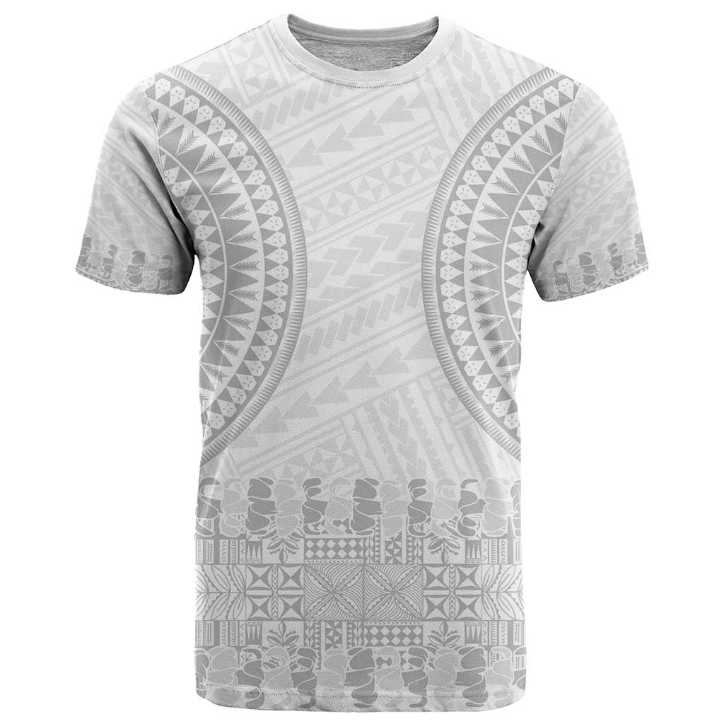 Niue White Sunday T Shirt Tapu Fanau Ia Puakenikeni Hiapo Pattern LT14 White - Polynesian Pride