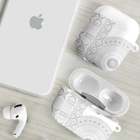 Niue White Sunday AirPods Case Half Hiapo Pattern Vibes LT14 - Polynesian Pride