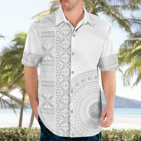 Niue White Sunday Hawaiian Shirt Half Hiapo Pattern Vibes LT14 - Polynesian Pride