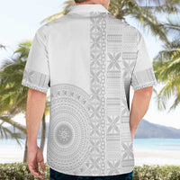 Niue White Sunday Hawaiian Shirt Half Hiapo Pattern Vibes LT14 - Polynesian Pride