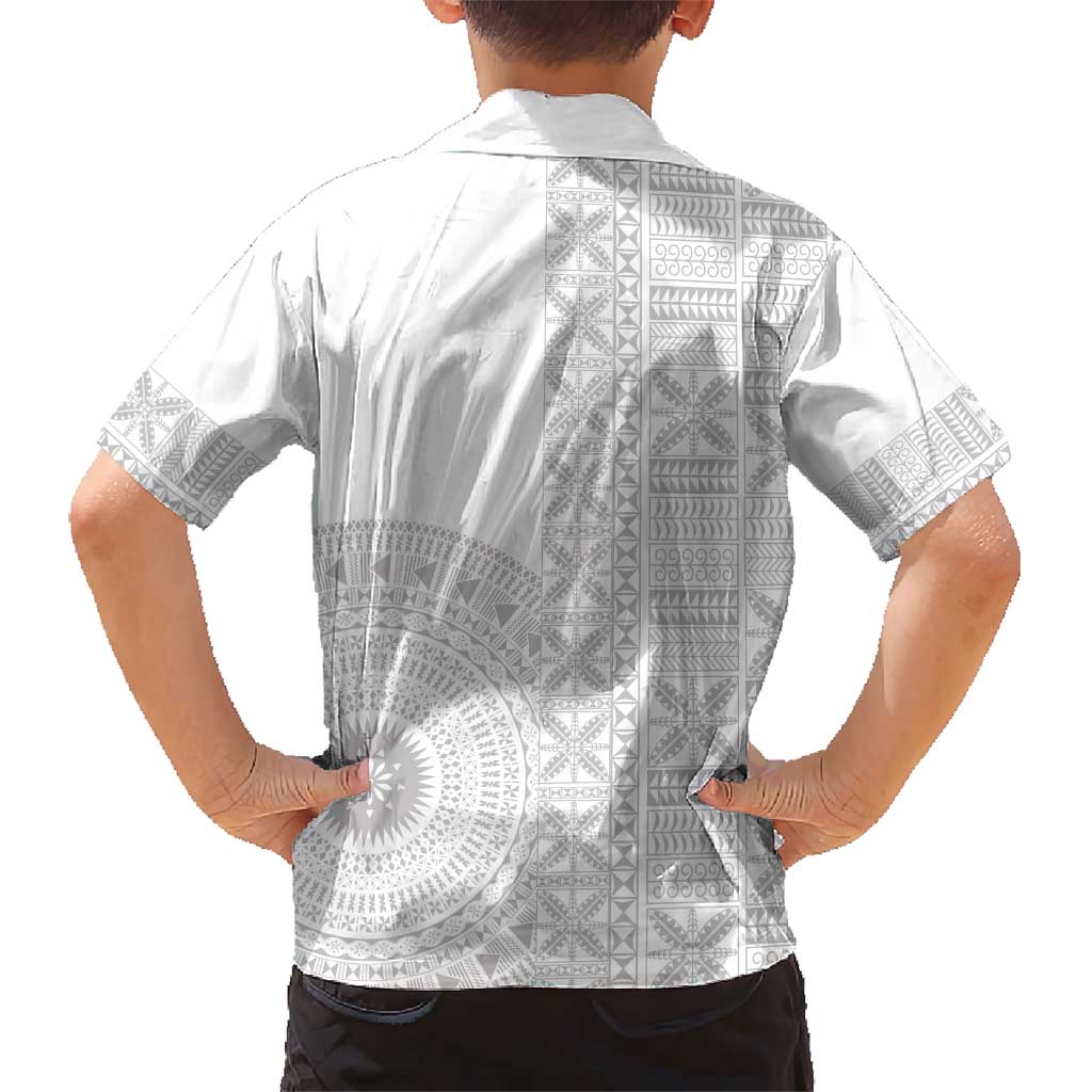 Niue White Sunday Hawaiian Shirt Half Hiapo Pattern Vibes LT14 - Polynesian Pride