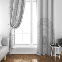 Niue White Sunday Window Curtain Half Hiapo Pattern Vibes LT14 - Polynesian Pride