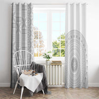 Niue White Sunday Window Curtain Half Hiapo Pattern Vibes LT14 - Polynesian Pride