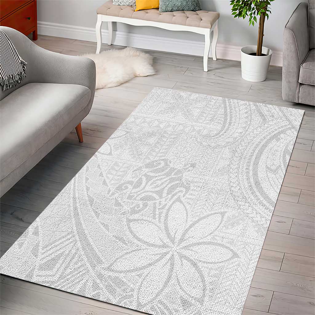 Tapu Fanau Ia Niue Area Rug Happy White Sunday Unique Hiapo LT14 - Polynesian Pride