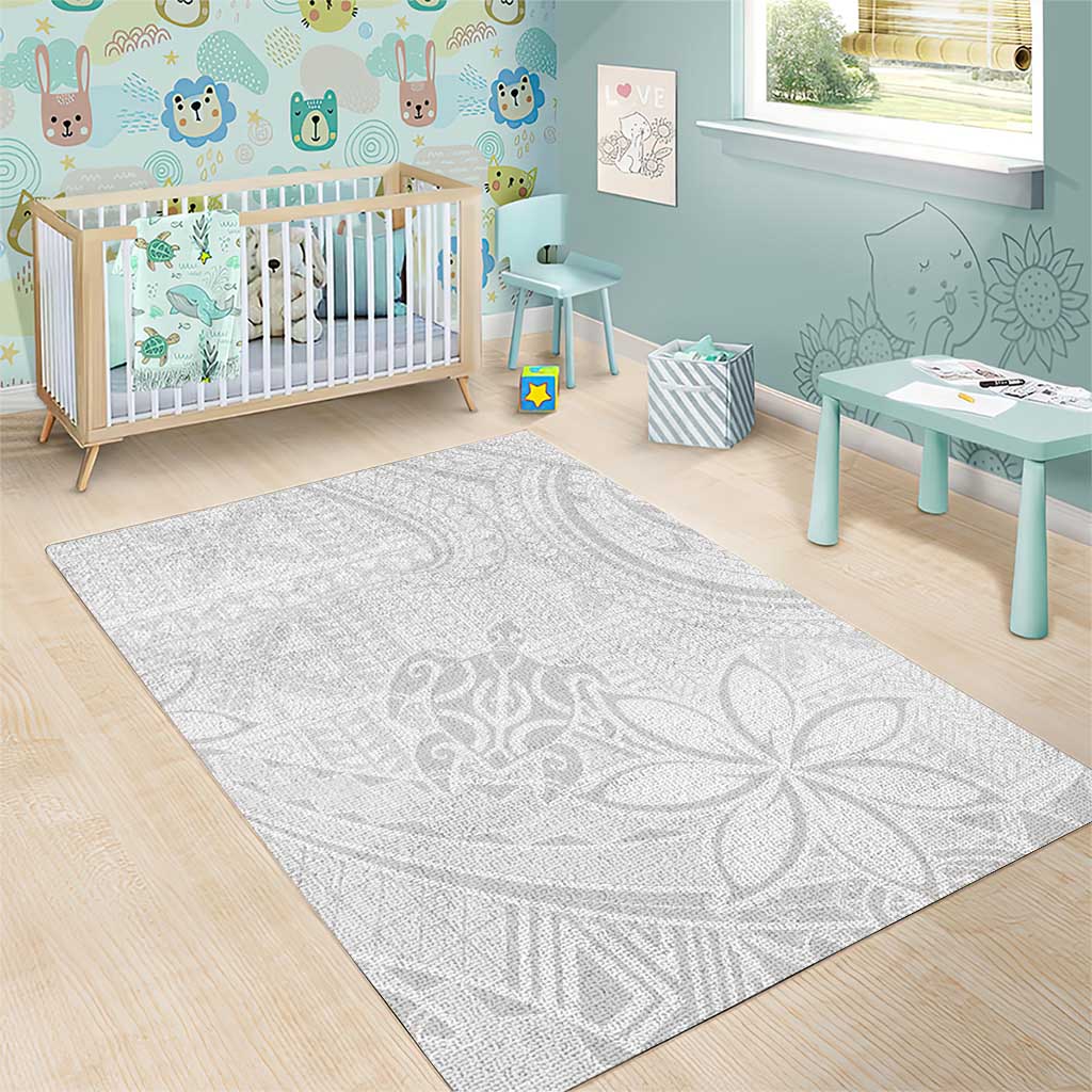 Tapu Fanau Ia Niue Area Rug Happy White Sunday Unique Hiapo LT14 - Polynesian Pride